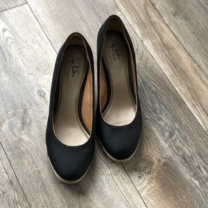LifeStride Canvas Black Wedges Espadrilles 11
